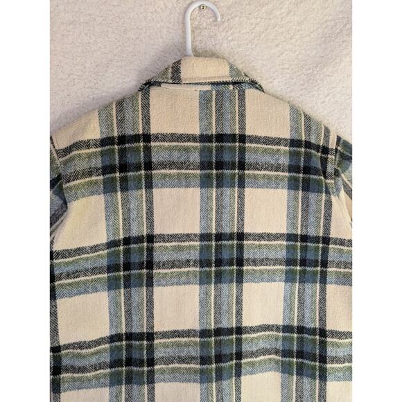 Vintage Kmart Flannel Shacket Mens Medium Buffalo Plaid 80s Western Button READ - Picture 13 of 16